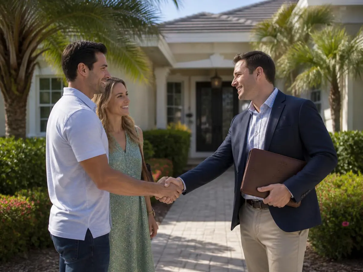A licensed Florida agent reviewing a home search with clients